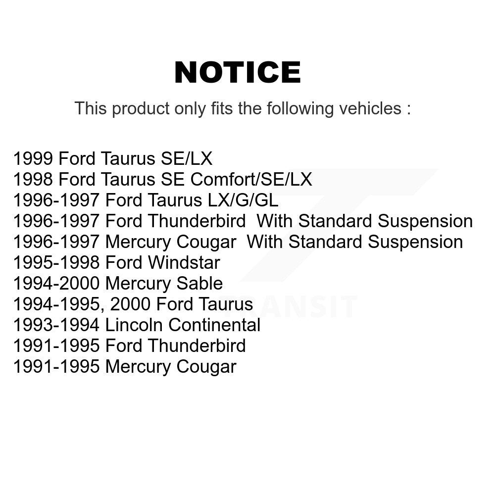Rotor de frein à disque avant (1 pièce seulement) pour Ford Taurus Mercury Sable Windstar