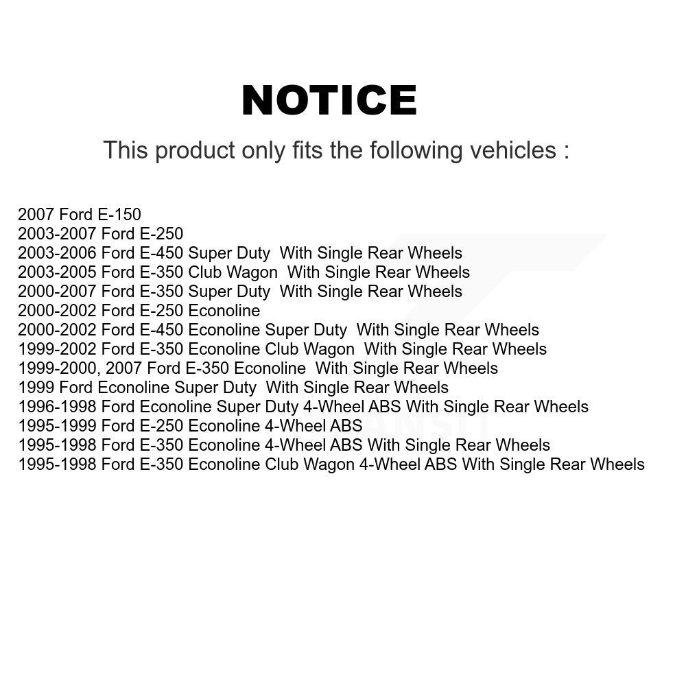 Ensemble moyeu de Rotor de frein à disque avant (1 pièce seulement) pour Ford E-350 Super Duty