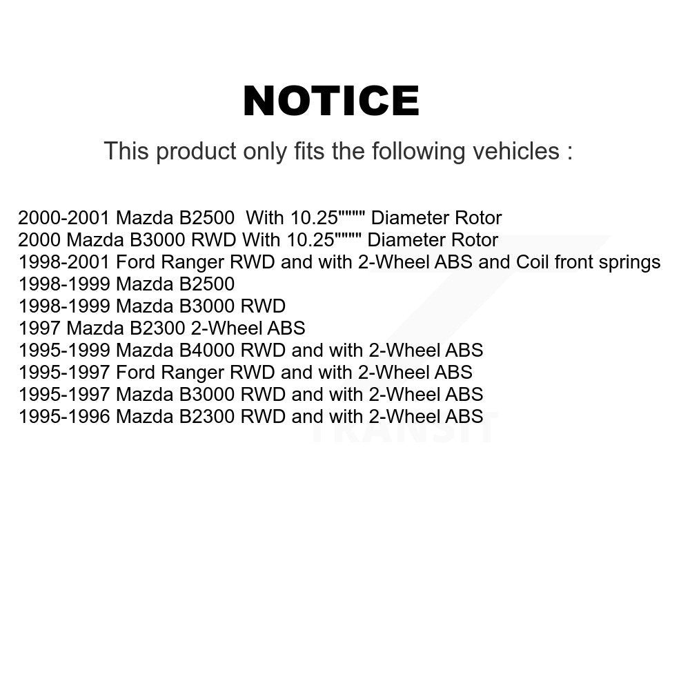Ensemble moyeu de Rotor de frein à disque avant (1 pièce seulement) pour Ford Ranger Mazda B4000