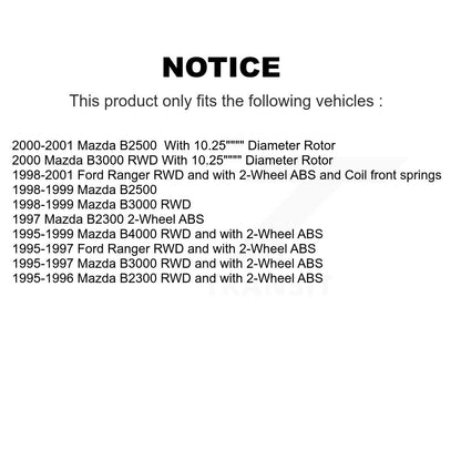 Ensemble moyeu de Rotor de frein à disque avant (1 pièce seulement) pour Ford Ranger Mazda B4000