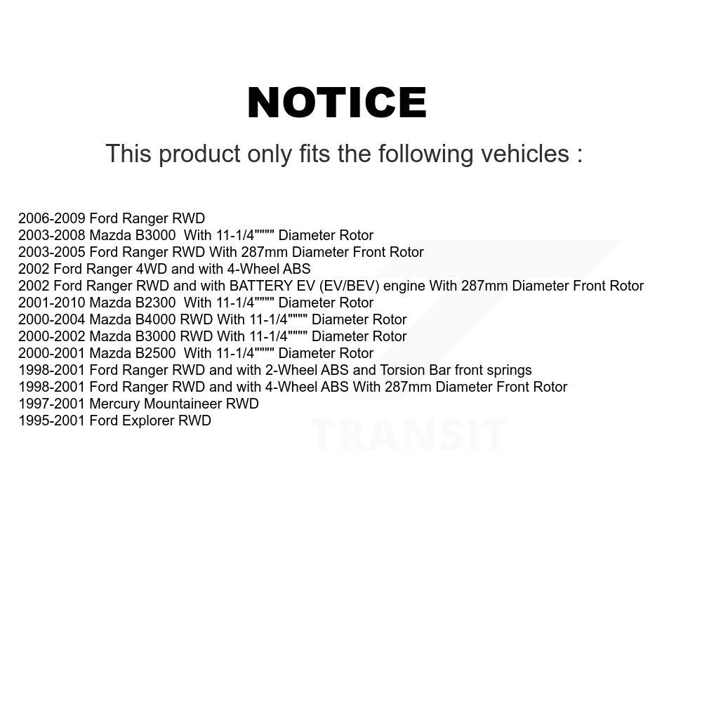 Ensemble moyeu de Rotor de frein à disque avant (1 pièce seulement) pour Ford Ranger Mazda B3000