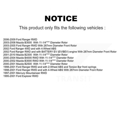 Ensemble moyeu de Rotor de frein à disque avant (1 pièce seulement) pour Ford Ranger Mazda B3000