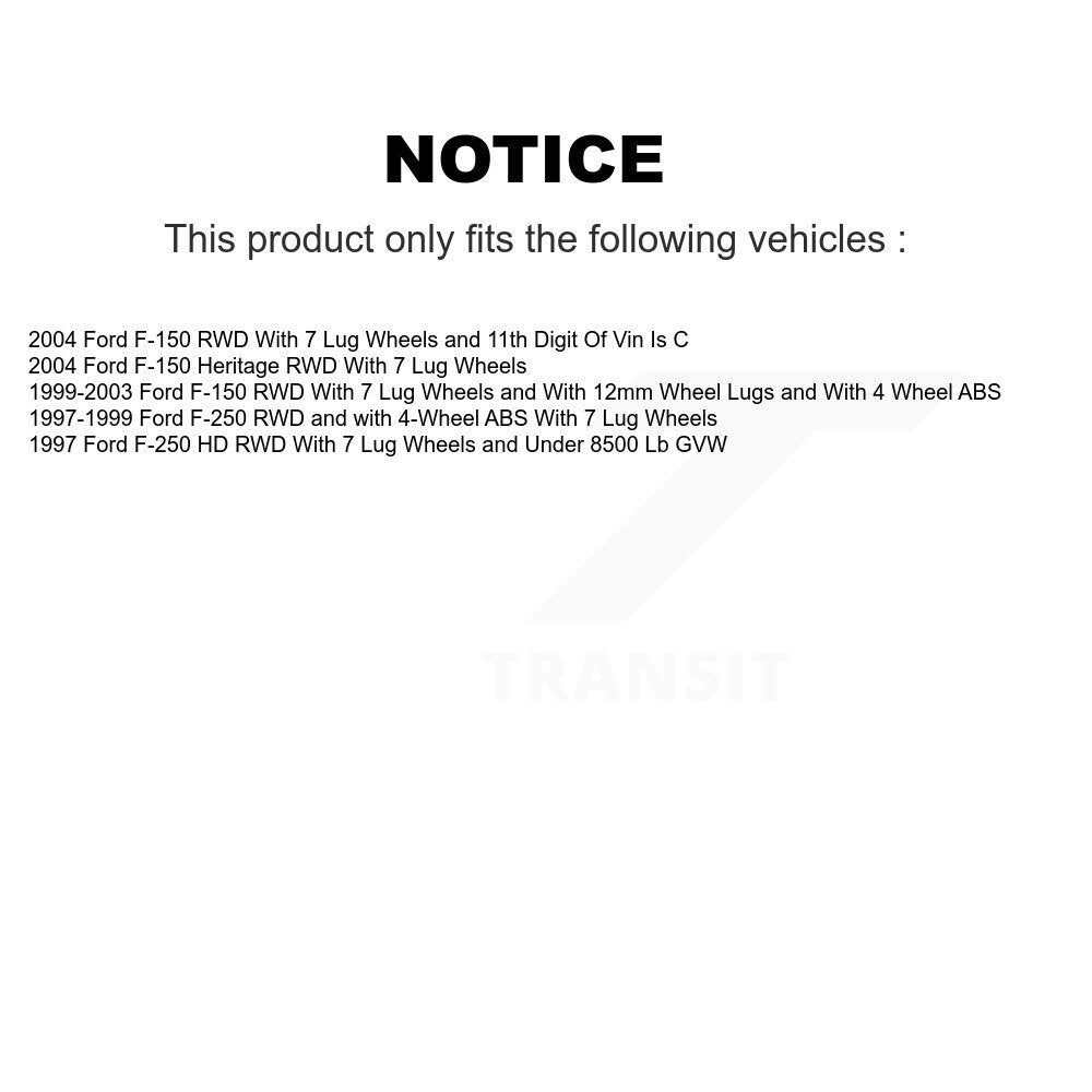Ensemble moyeu de Rotor de frein à disque avant (1 pièce seulement) pour Ford F-150 F-250 HD