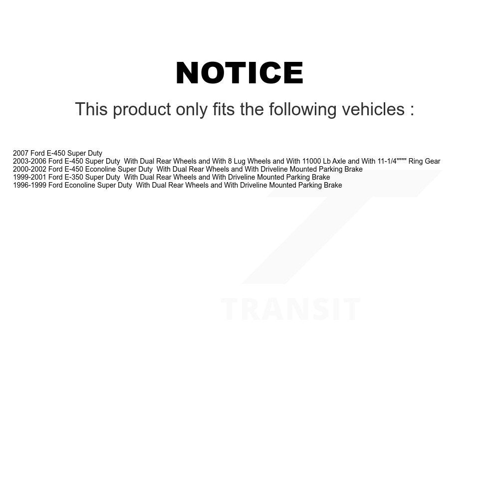Rotor de frein à disque arrière (1 pièce seulement) pour Ford E-350 Super Duty E-450 Econoline