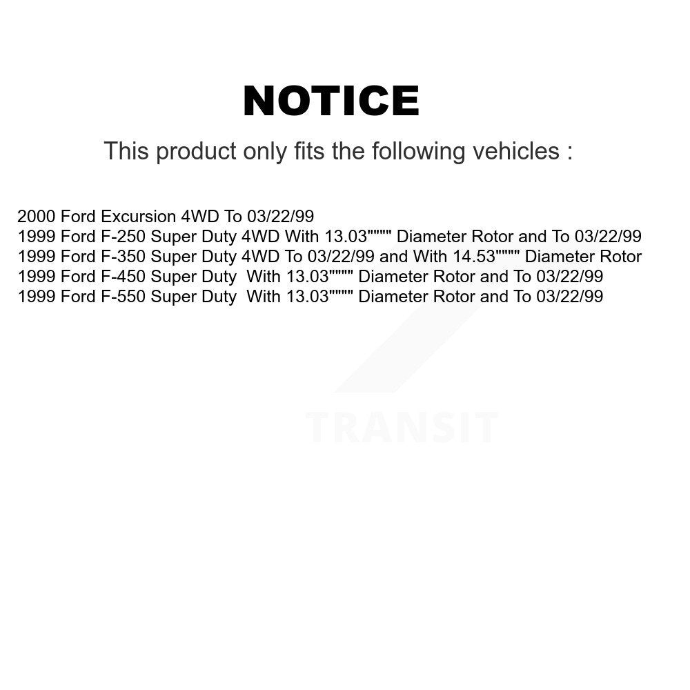 Rotor de frein à disque avant (1 pièce seulement) pour Ford F-250 Super Duty F-350 Excursion