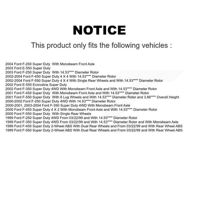 Rotor de frein à disque avant (1 pièce seulement) pour Ford F-350 Super Duty F-250 E-550