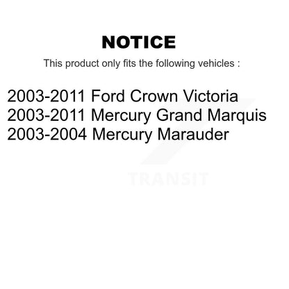 Rotor de frein à disque arrière (1 pièce seulement) pour Ford Crown Victoria Mercury Grand