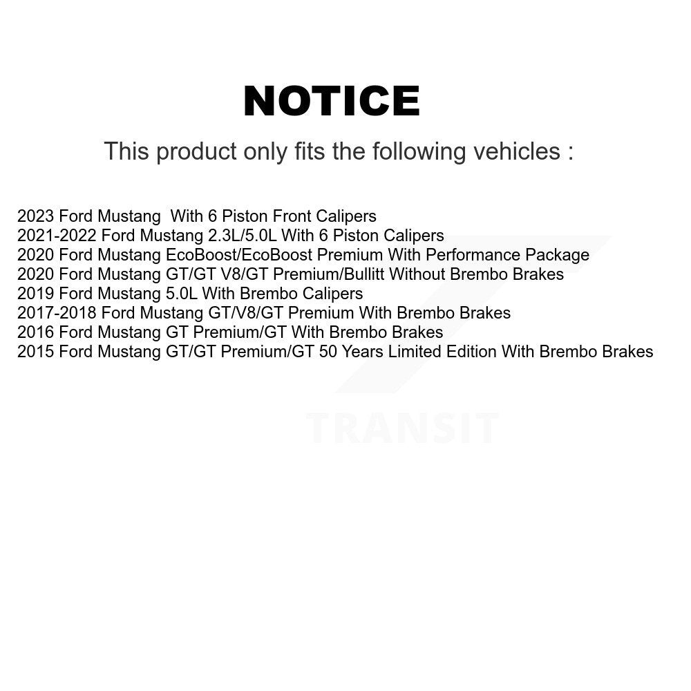 Rotor de frein à disque avant (1 pièce seulement) pour Ford Mustang 8-681954