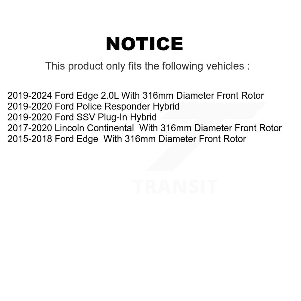 Rotor de frein à disque avant (1 pièce seulement) pour Ford Edge Lincoln Continental Police