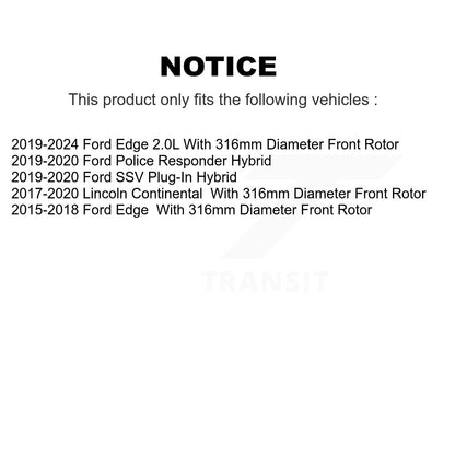 Rotor de frein à disque avant (1 pièce seulement) pour Ford Edge Lincoln Continental Police