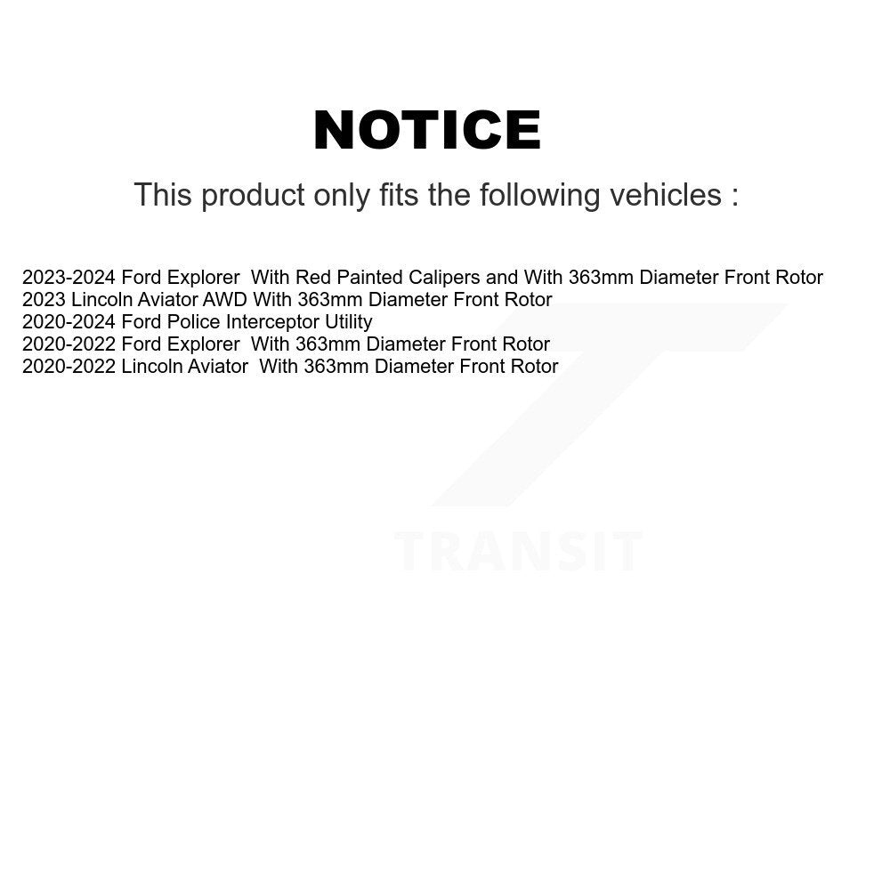 Rotor de frein à disque avant (1 pièce seulement) pour Ford Explorer Lincoln Aviator Police
