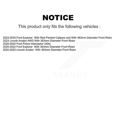 Rotor de frein à disque avant (1 pièce seulement) pour Ford Explorer Lincoln Aviator Police