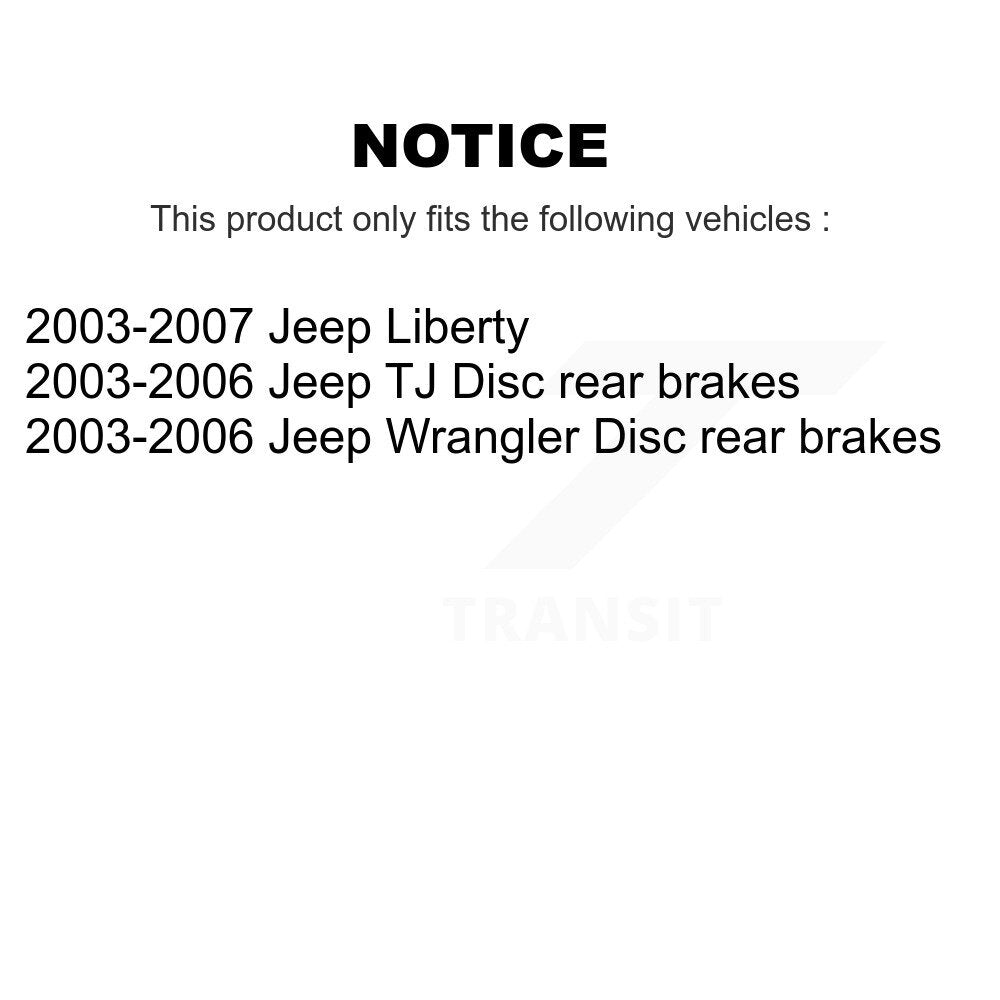 Rotor de frein à disque arrière (1 pièce seulement) pour Jeep Liberty Wrangler TJ 8-780134