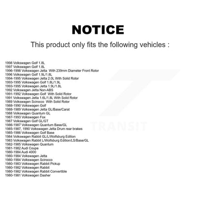 Rotor de frein à disque avant (1 pièce seulement) pour Volkswagen Jetta Golf Rabbit Scirocco