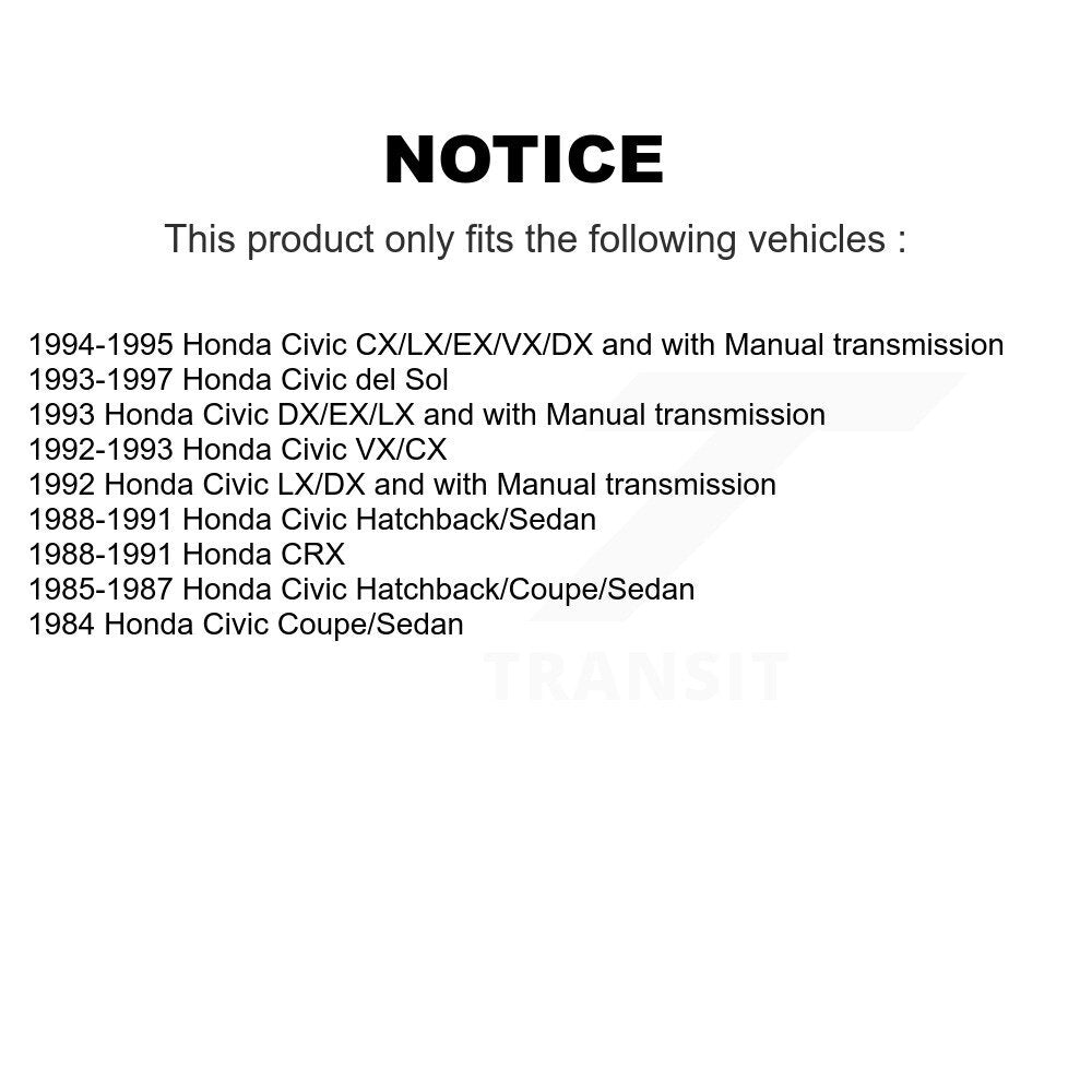 Tambour de frein arrière (1 pièce seulement) pour Honda Civic del Sol CRX 8-9506