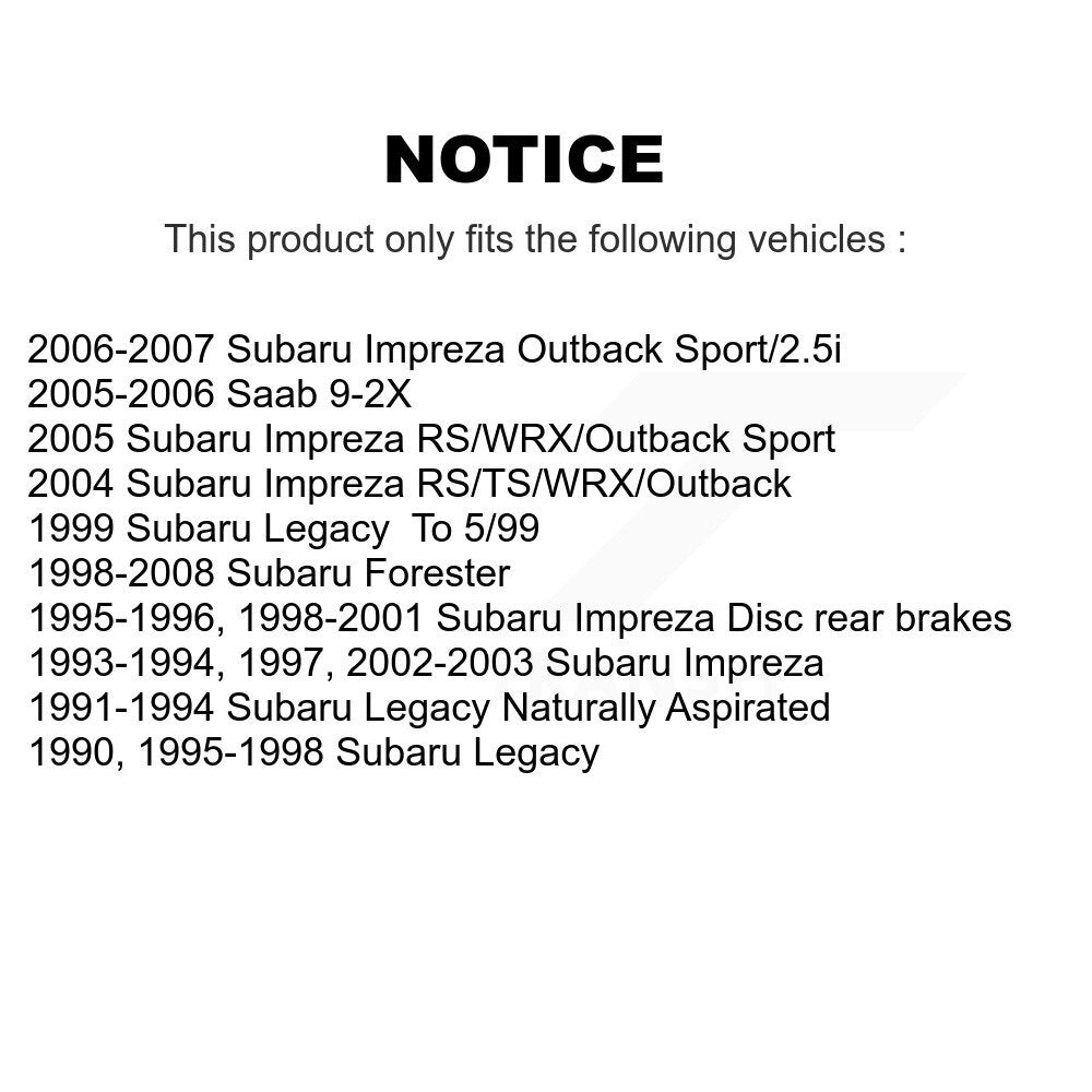 Rotor de frein à disque arrière (1 pièce seulement) pour Subaru Impreza Forester Legacy Saab