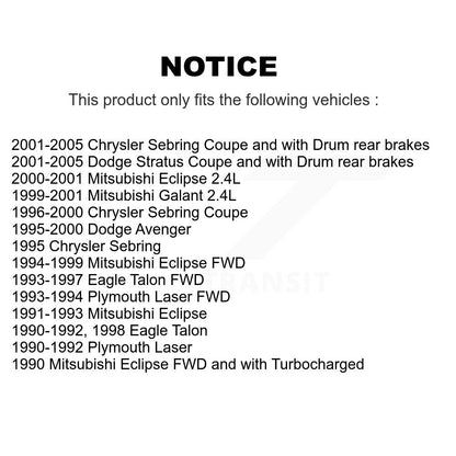 Rotor de frein à disque avant (1 pièce seulement) pour Chrysler Sebring Eagle Talon Eclipse