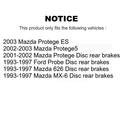 Rotor de frein à disque arrière (1 pièce seulement) pour Mazda Protege Protege5 Ford Probe MX-6