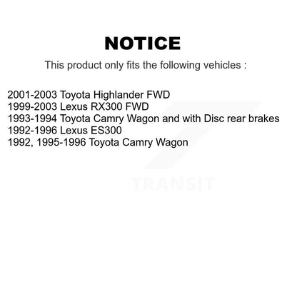Rotor de frein à disque arrière (1 pièce seulement) pour Toyota Highlander Lexus Camry RX300
