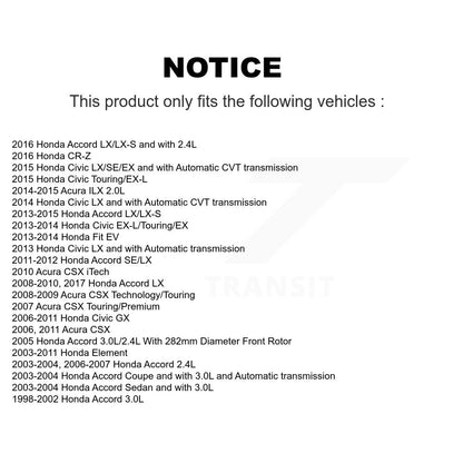 Rotor de frein à disque avant (1 pièce seulement) pour Honda Civic Accord Acura Fit CSX ILX