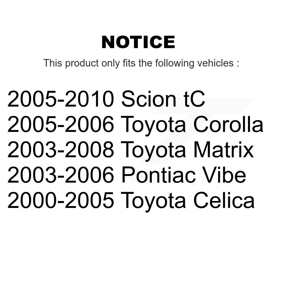 Rotor de frein à disque arrière (1 pièce seulement) pour Toyota Matrix Corolla Pontiac Vibe tC