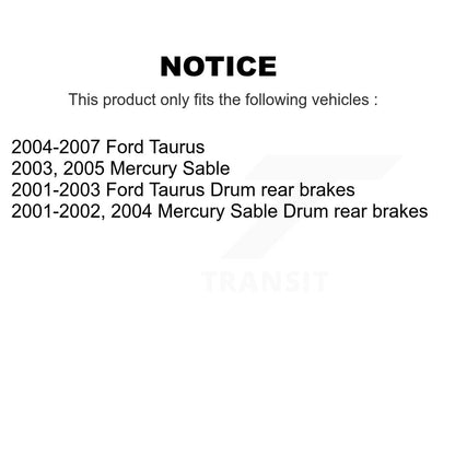 Tambour de frein arrière (1 pièce seulement) pour Ford Taurus Mercury Sable 8-9712