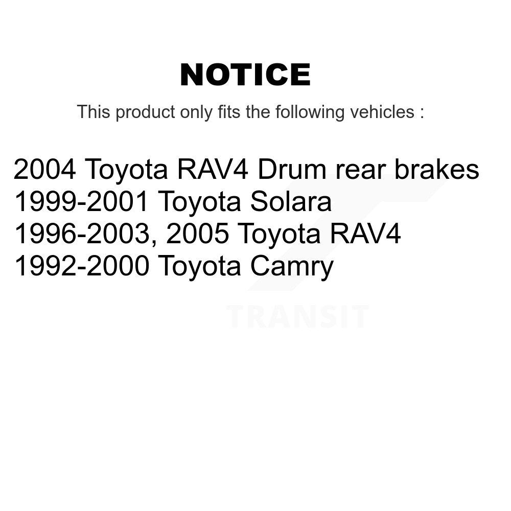 Tambour de frein arrière (1 pièce seulement) pour Toyota RAV4 Camry Solara 8-9728