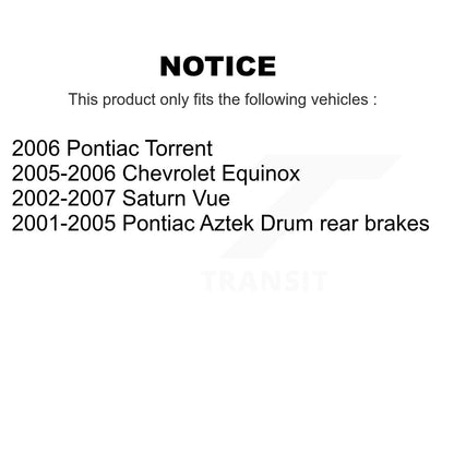 Tambour de frein arrière (1 pièce seulement) pour Saturn Vue Chevrolet Equinox Pontiac Torrent