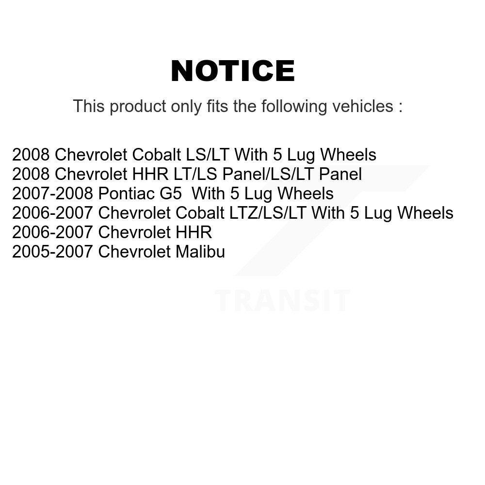 Tambour de frein arrière (1 pièce seulement) pour Chevrolet Cobalt Pontiac G5 Malibu HHR 8-977