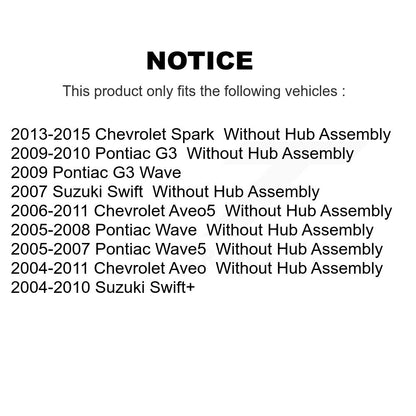 Tambour de frein arrière (1 pièce seulement) pour Chevrolet Aveo Pontiac Aveo5 Wave Spark G3