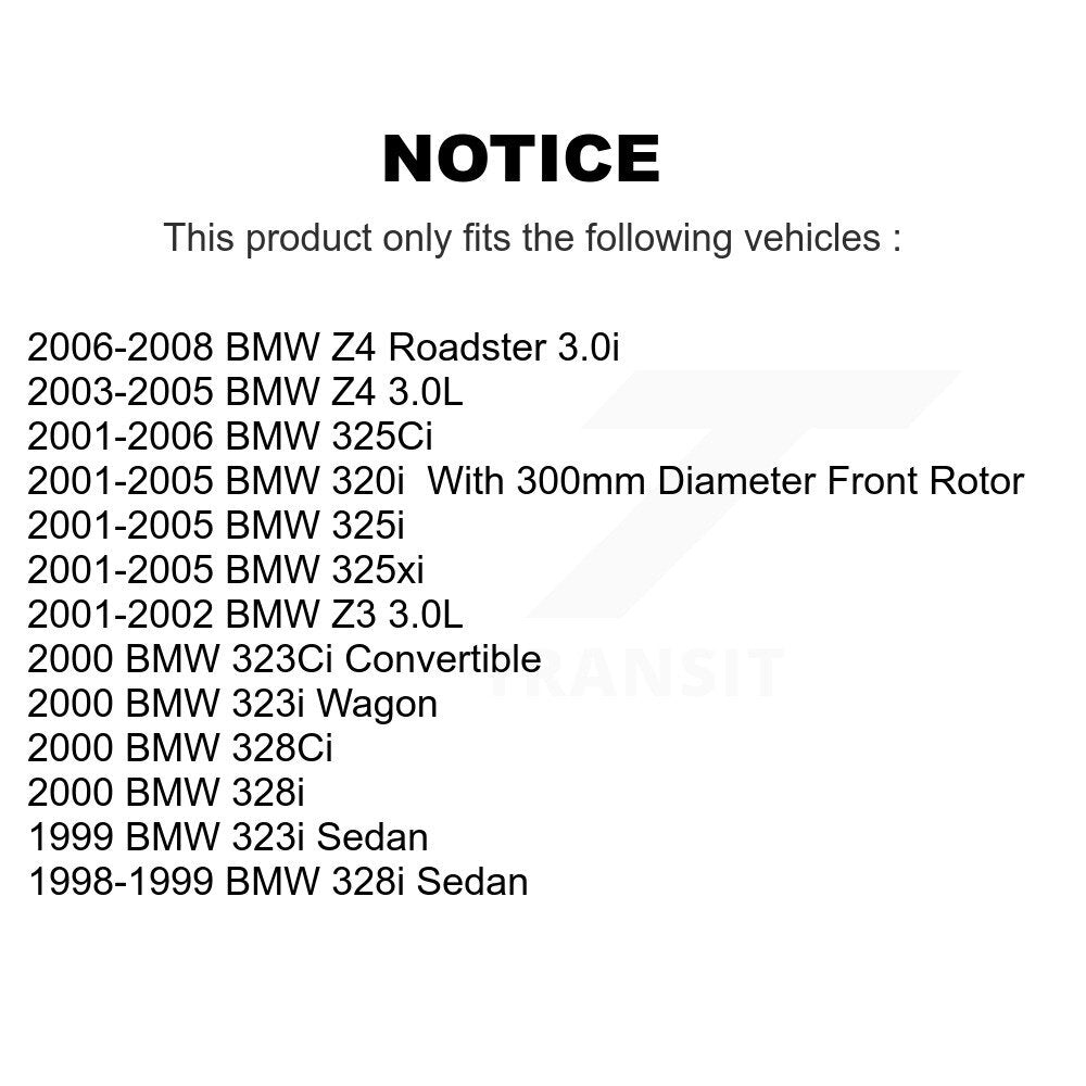 Rotor de frein à disque avant (1 pièce seulement) pour BMW Z4 325i 325Ci 320i 325xi Z3 328i