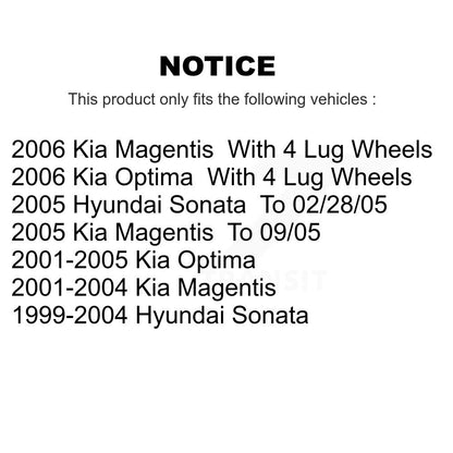 Rotor de frein à disque arrière (1 pièce seulement) pour Hyundai Sonata Kia Optima Magentis
