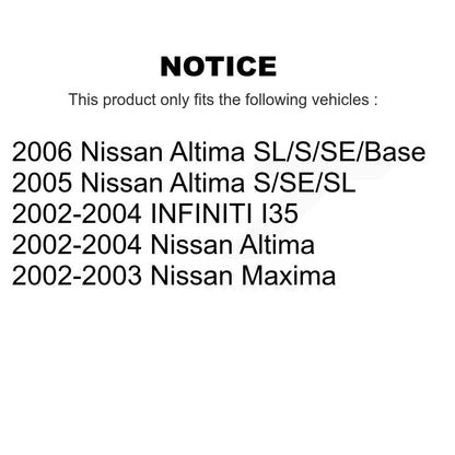 Rotor de frein à disque avant (1 pièce seulement) pour Nissan Altima Maxima INFINITI I35