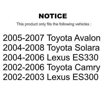 Rotor de frein à disque arrière (1 pièce seulement) pour Toyota Camry Lexus Solara ES330 Avalon