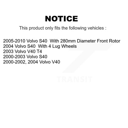 Rotor de frein à disque avant (1 pièce seulement) pour Volvo S40 V40 8-980084