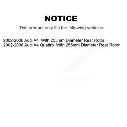 Rotor de frein à disque arrière (1 pièce seulement) pour Audi A4 Quattro 2002-2006 8-980103