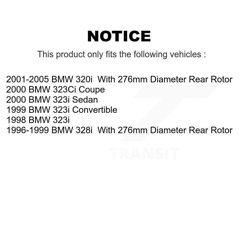 Rotor de frein à disque arrière (1 pièce seulement) pour BMW 328i 320i 323i 323Ci 8-980195