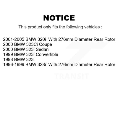Rotor de frein à disque arrière (1 pièce seulement) pour BMW 328i 320i 323i 323Ci 8-980195