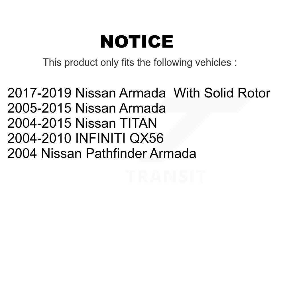 Rotor de frein à disque arrière (1 pièce seulement) pour Nissan TITAN Armada INFINITI QX56
