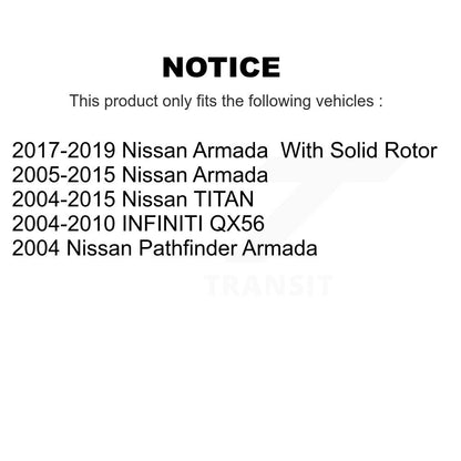 Rotor de frein à disque arrière (1 pièce seulement) pour Nissan TITAN Armada INFINITI QX56