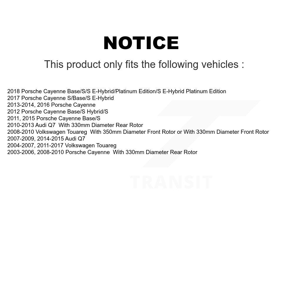 Rotor de frein à disque arrière (1 pièce seulement) pour Porsche Cayenne Volkswagen Touareg Aud