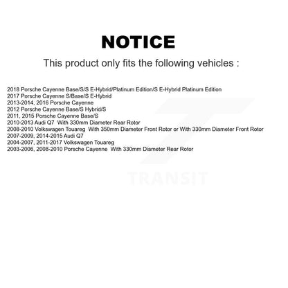 Rotor de frein à disque arrière (1 pièce seulement) pour Porsche Cayenne Volkswagen Touareg Aud