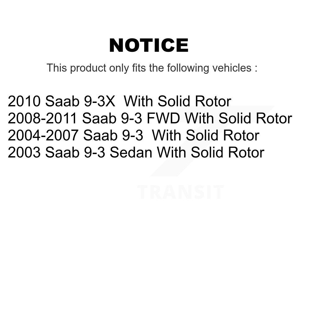 Rotor de frein à disque arrière (1 pièce seulement) pour Saab 9-3 9-3X avec solide 8-980329