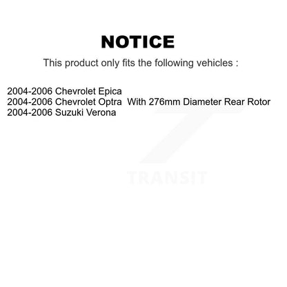 Rotor de frein à disque arrière (1 pièce seulement) pour Chevrolet Optra Epica Suzuki Vérone