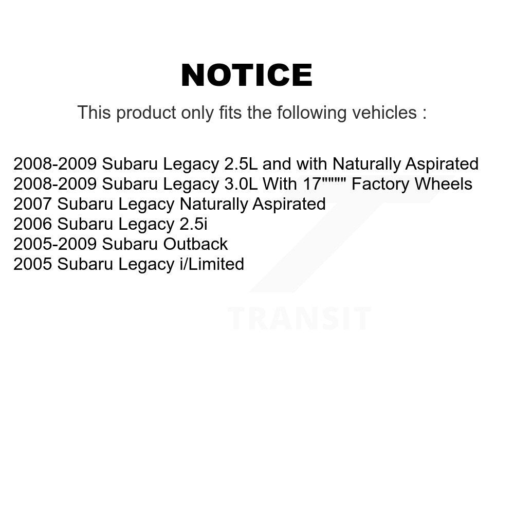 Rotor de frein à disque arrière (1 pièce seulement) pour Subaru Outback Legacy 8-980354