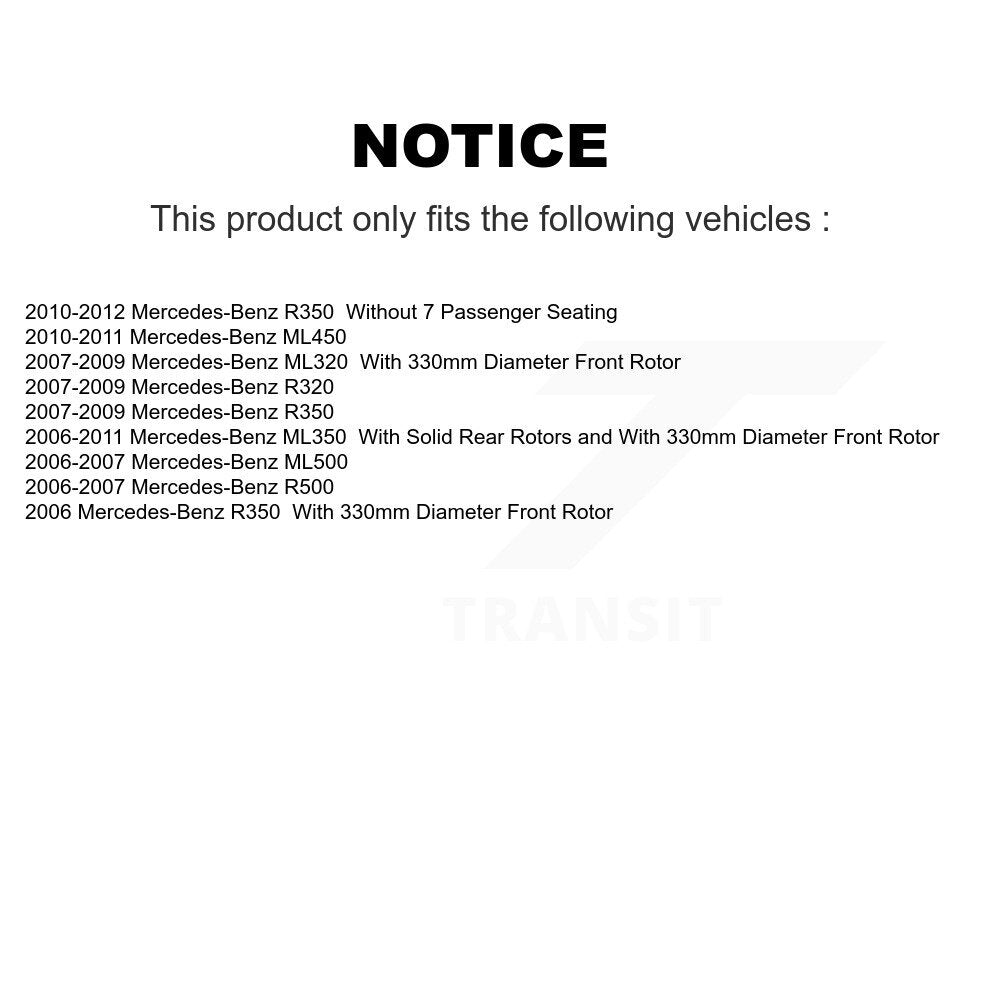Rotor de frein à disque avant (1 pièce seulement) pour Mercedes-Benz ML350 ML320 R350 ML500