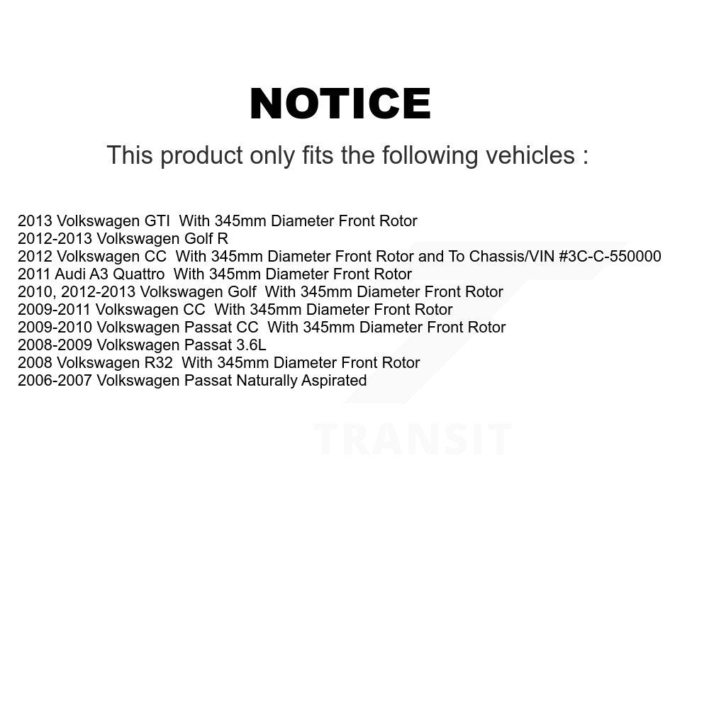 Rotor de frein à disque avant (1 pièce seulement) pour Volkswagen Golf Passat CC GTI R Audi