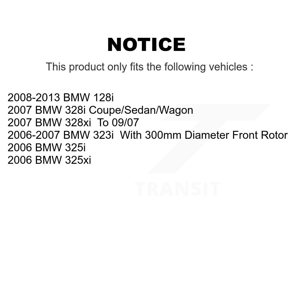 Rotor de frein à disque avant (1 pièce seulement) pour BMW 128i 328i 323i 328xi 325i 325xi