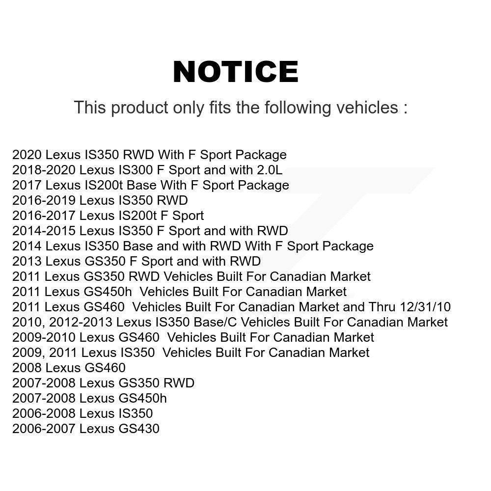 Rotor de frein à disque avant gauche (1 pièce seulement) pour Lexus IS350 IS300 GS350 GS450h