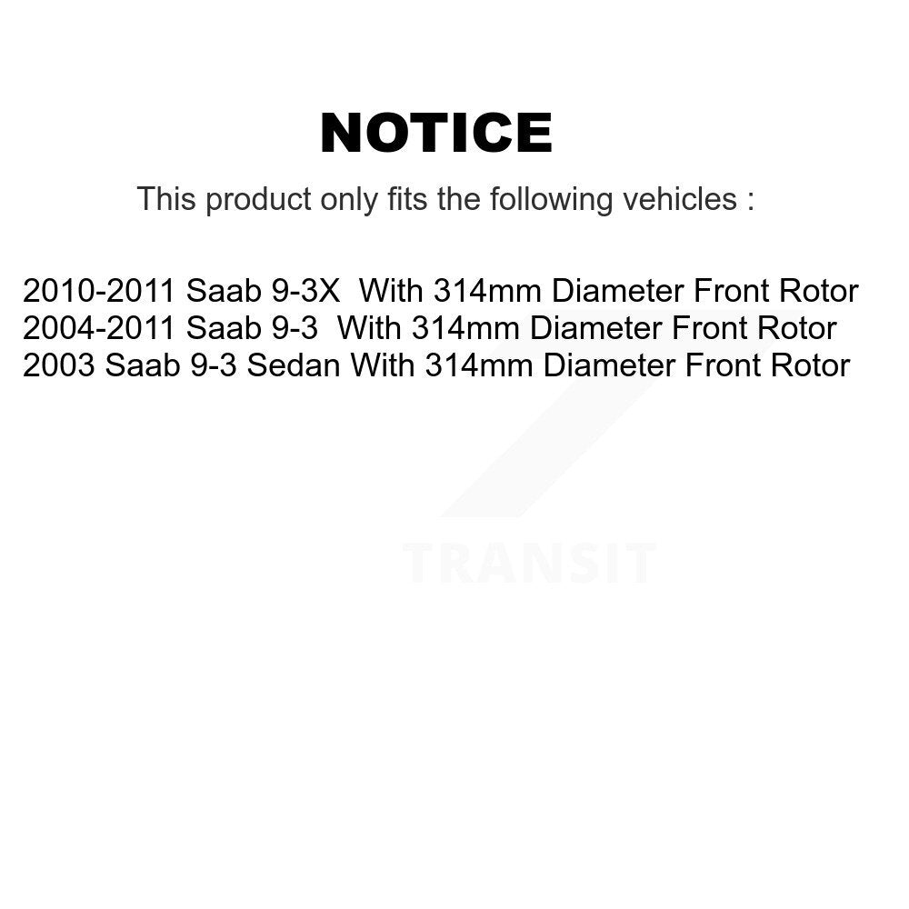 Rotor de frein à disque avant (1 pièce seulement) pour Saab 9-3 9-3X 8-980578